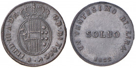 FIRENZE Ferdinando III di Lorena (1791-1824) Soldo 1822 - MIR 440/2 CU (g 2,18) R
FDC