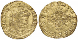 MILANO Filippo II (1556-1598) Scudo d’oro - MIR 303; Crippa 6/B AU (g 3,33) RRR Graffietti. Variante con leggenda del diritto PHI REX ET C MLI DVX. Ot...