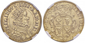 MILANO Filippo IV di Spagna (1621-1665) 2 Doppie 1630 - Crippa 3A AU (g 12,87) R Conservazione eccezionale! Esemplare di grande freschezza e perfettam...