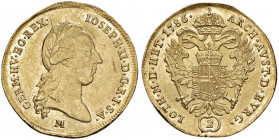 MILANO Giuseppe II (1780-1790) Doppio zecchino 1786 - MIR 456 AU (g 6,96) RRRR
SPL/SPL+