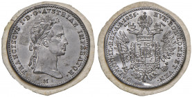 MILANO Francesco I (1815-1835) Mezza sovrana 1835 Progetto su due lamine in stagno - (g 1,51 e g 1,64) RRRR
qFDC
