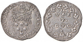 Clemente VII (1523-1534) Quarto di ducato ossidionale (1527) - Munt. 37 AG (g 8,35) RRRR Il periodo di coniazione di queste monete è quello dell'anno ...