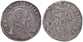 Gregorio XIII (1572-1585) Testone - Munt. 47 AG (g 9,33) RR Esemplare fotografato sul MIR Monete Papali. Questo lotto è già in possesso del certificat...