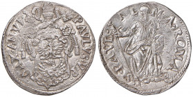 Paolo V (1605-1621) Testone Anno VI - Munt. 26 a AG (g 9,59) Minime debolezze di conio.
 SPL-FDC