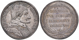 Innocenzo XI (1676-1689) Piastra 1684 Anno IX - Munt. 31 AG (g 32,03) RR Questo lotto è già in possesso del certificato di esportazione rilasciato dal...