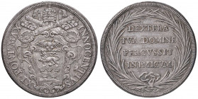 Innocenzo XI (1676-1689) Piastra - Munt. 28 AG (g 31,85) RR Questo lotto è già in possesso del certificato di esportazione rilasciato dal Ministero de...