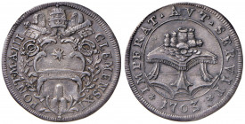 Clemente XI (1700-1721) Testone 1703 Anno III - Munt. 67 a AG (g 9,12) R Foro otturato.
qSPL