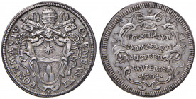 Clemente XI (1700-1721) Testone 1704 Anno IV - Munt. 66 AG (g 9,16) RR
SPL