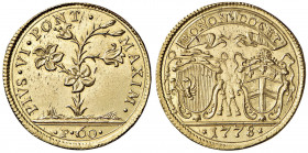 Pio VI (1775-1799) Bologna - 2 Doppie 1778 - Munt. 163 AU (g 10,94) RRR Minimi screpolature, ma bellissimo esemplare.
SPL-FDC