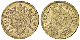 Pio VI (1774-1799) Bologna - 2 Zecchini 1786 - Munt. 173 AU (g 6,83) R Modesti depositi.
qSPL