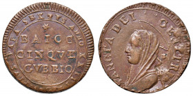 Pio VI (1774-1799) Gubbio - Madonnina 1797 Anno XXIII - Munt. 351 CU (g 16,09) R Difetti di conio.
qSPL