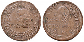 Pio VI (1774-1799) Perugia - Madonnina 1797 Anno XXIII - Munt. 390 CU (g 16,57) Ribattuto su Sampietrino.
qSPL