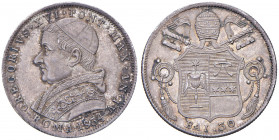 Gregorio XVI (1831-1846) 30 Baiocchi 1834 Anno IV - Nomisma 215 AG (g 7,93) Bella patina.
qFDC-FDC