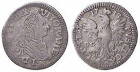 Vittorio Amedeo II (1680-1730) Tarì 1713 Palermo - MIR (nuova edizione) 1008/b (variante con I D, indicata R/8) AG (g 2,48) RRRR Ex collezione Ruggero...