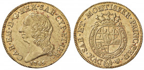 Carlo Emanuele III (1755-1773) Doppia 1755 - Nomisma 112 AU (g 9,63)
SPL/SPL+