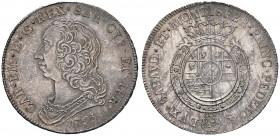 Carlo Emanuele III (1730-1773) Scudo 1765 - Nomisma 157 AG (g 35,22) Bellissimo esemplare con fondi brillanti e patina di antica raccolta.
FDC