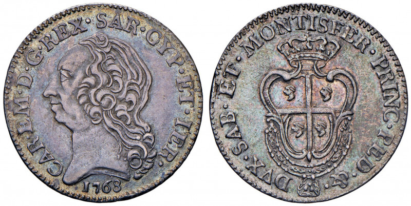 Carlo Emanuele III (1730-1773) Monetazione per la Sardegna - Quarto di scudo 176...