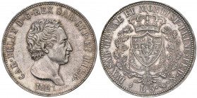 Carlo Felice (1821-1831) 5 Lire 1821 T - Nomisma 557 AG RRR Bellissimo esemplare di questo rarissimo millesimo.
FDC
