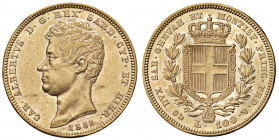 Carlo Alberto (1831-1849) 100 Lire 1832 G - Nomisma 622 AU Minimi segnetti al D/ e colpetti al bordo ma bell’esemplare, specie al R/.
SPL/SPL+