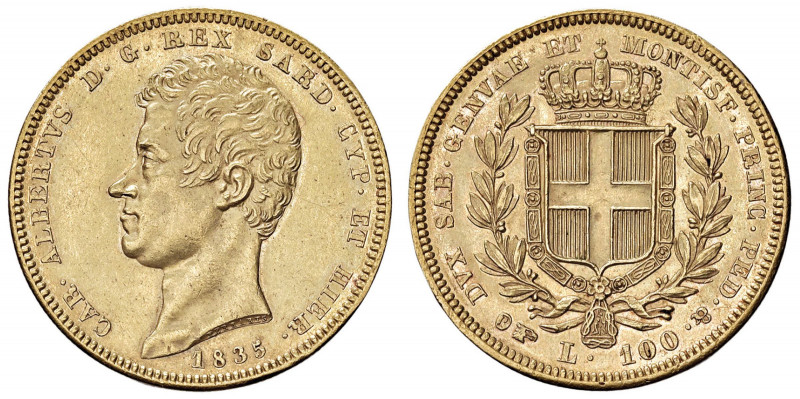Carlo Alberto (1831-1849) 100 Lire 1835 T - Nomisma 628 AU
SPL