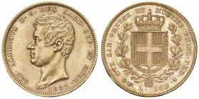Carlo Alberto (1831-1849) 100 Lire 1837 T - Nomisma 630 AU RRR Conservazione eccezionale per questo rarissimo millesimo. Nella serie dei 100 lire di C...