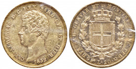 Carlo Alberto (1831-1849) 20 Lire 1832 T rigato - Nomisma 641 AU R Sigillata da Numismatica Rollero SPL/qFDC, di eccellente qualità.
 SPL/qFDC