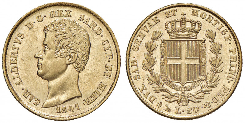 Carlo Alberto (1831-1849) 20 Lire 1841 G - Nomisma 654 AU Esemplare di grandissi...
