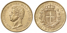 Carlo Alberto (1831-1849) 20 Lire 1847 T - Nomisma 662 AU
SPL/qFDC