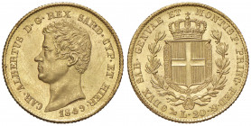 Carlo Alberto (1831-1849) 20 Lire 1849 G - Nomisma 665 AU Minimi hairlines. In regime ordinario IVA
FDC