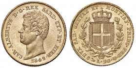Carlo Alberto (1831-1849) 20 Lire 1849 G - Nomisma 665 AU (g 6,45)
FDC