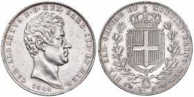 Carlo Alberto (1831-1849) 5 Lire 1844 G - Nomisma 697 AG Minimi colpetti al bordo.
SPL