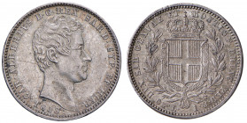 Carlo Alberto (1831-1849) Lira 1838 T - Nomisma 725 AG RR Graffietto nel campo dietro alla testa del Re.
SPL+/qFDC