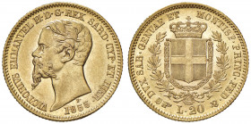 Vittorio Emanuele II (1849-1861) 20 Lire 1855 T H - Nomisma 751 AU In regime ordinario IVA
SPL+/qFDC