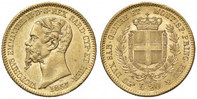Vittorio Emanuele II (1849-1861) 20 Lire 1857 T - Nomisma 755 AU In regime ordinario IVA
qFDC/FDC