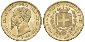 Vittorio Emanuele II (1849-1861) 20 Lire 1859 G - Nomisma 758 AU In regime ordinario IVA
qFDC/FDC