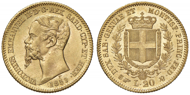 Vittorio Emanuele II (1849-1861) 20 Lire 1859 T - Nomisma 759 AU Conservazione e...