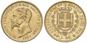Vittorio Emanuele II (1861-1878) 20 Lire 1861 T - Nomisma 763 AU In regime ordinario IVA
SPL+/qFDC