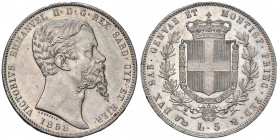 Vittorio Emanuele II (1849-1861) 5 Lire 1858 G - Nomisma 786 AG RR Minimi contatti.
FDC