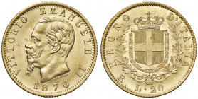 Vittorio Emanuele II (1861-1878) 20 Lire 1870 R - Nomisma 857 AU RRR Esemplare di conservazione eccezionale.
FDC
