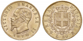 Vittorio Emanuele II (1861-1878) 20 Lire 1870 T - Nomisma 858 AU RR Esemplare di conservazione eccezionale. Un vero gioiello numismatico!
FDC