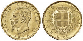 Vittorio Emanuele II (1861-1878) 20 Lire 1871 R - Nomisma 859 AU R In regime ordinario IVA
FDC