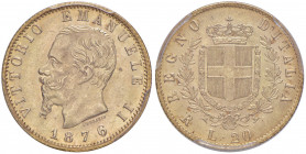 Vittorio Emanuele II (1861-1878) 20 Lire 1876 R - Nomisma 866 In slab PCGS MS64 numero 35719107.
FDC