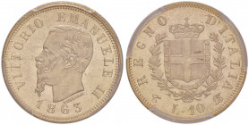Vittorio Emanuele II (1861-1878) 10 Lire 1863 - Nomisma 871 AU In slab PCGS MS63 numero 33124671.
FDC