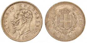 Vittorio Emanuele II (1861-1878) 5 Lire 1863 T - Nomisma 875 AU R Minimi segnetti.
SPL+