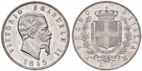 Vittorio Emanuele II (1861-1878) 5 Lire 1865 N - Nomisma 882 AG R Insignificanti colpetti al bordo.
qFDC