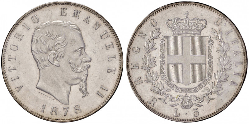 Vittorio Emanuele II (1861-1878) 5 Lire 1878 - Nomisma 902 AG Sigillata qFDC/FDC...