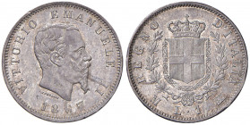 Vittorio Emanuele II (1861-1878) Lira 1867 M - Nomisma 915 AG Bellissimo esemplare.
FDC