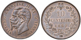 Vittorio Emanuele II (1861-1878) 10 Centesimi 1867 OM - Nomisma 950 CU
FDC