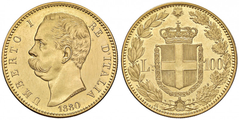 Umberto I (1878-1900) 100 Lire 1880 - Nomisma 970 AU RRRR Tiratura di soli 145 e...