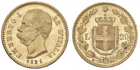 Umberto I (1878-1900) 20 Lire 1881 - Nomisma 980 AU
qFDC/FDC
